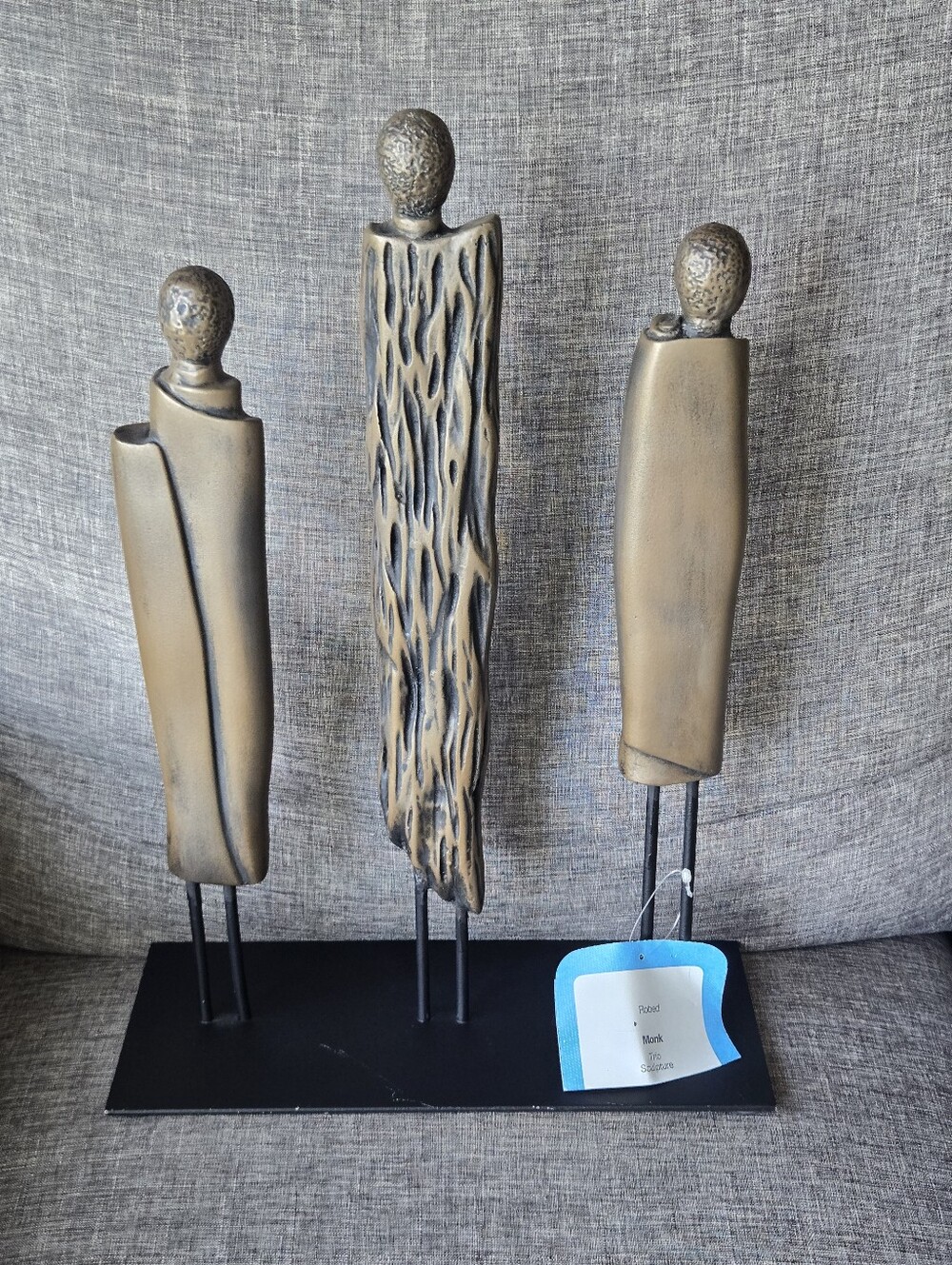 $429 Robed Monk Trio Sculpture By Phillips Collection Resin With Bronze Finish